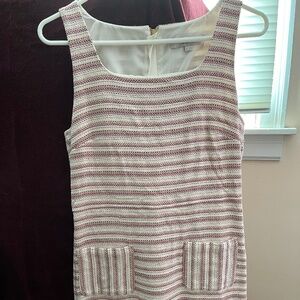 Loft size 8 striped mini dress with pockets